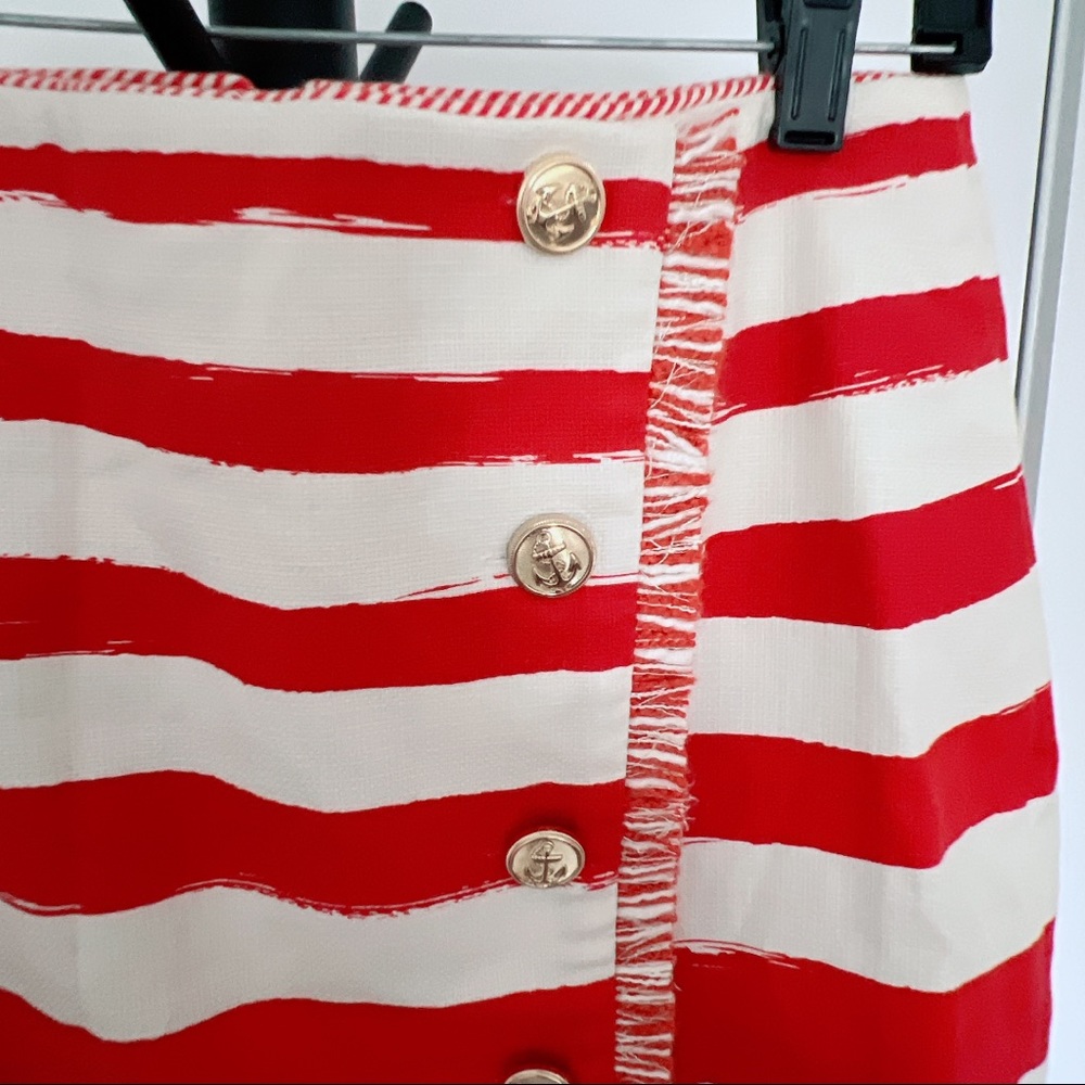 Zimmermann Red and White Striped A-Line Skirt - Picture 5 of 14